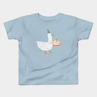 Cute Party Duck with Birthday Cake Kids T-Shirt